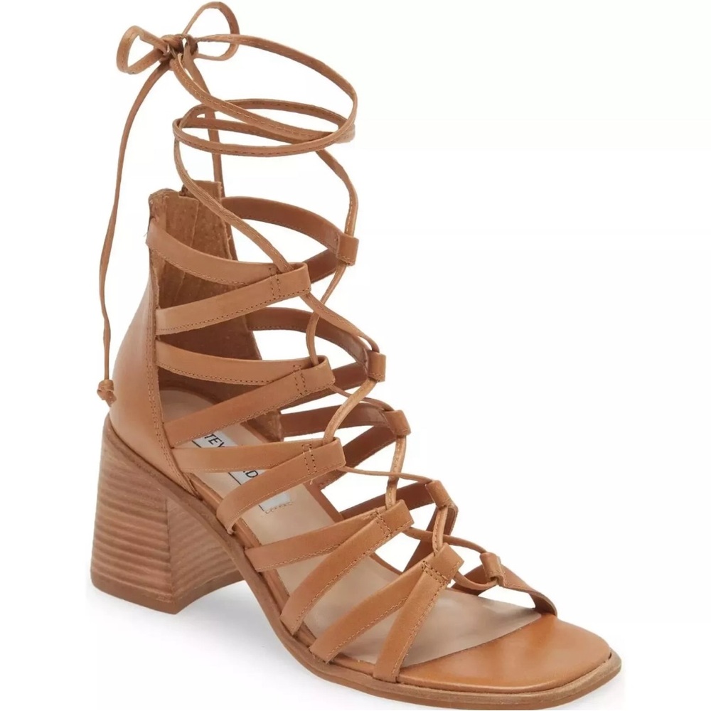Steve Madden Cherri 30 Leather Strappy Sandals 5/6/7/9/9.5 -Tan-